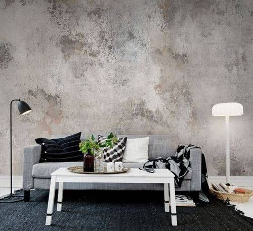 decorare le pareti del soggiorno industriale